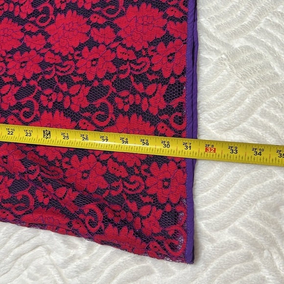 Lulu’s Purple and Red Lace Ruffle Mini Dress NWT - Picture 12 of 12